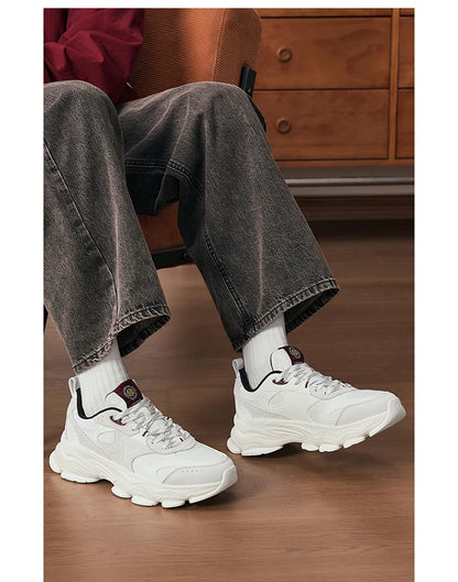 Xtep Chinoiserie Casual Shoes For Men 2025 Spring Vintage Thick Sole Fashion Sports Shoes Wear-Resistant  Sneakers 875119320001