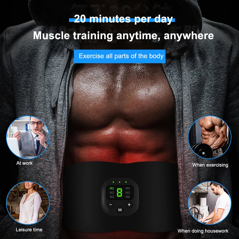 Slimming Belt Belly Weight Loss Abdominal Exercises Exercise Massager Body Shaping 19 Modes Rechargeable Gym Fitness Equiment
