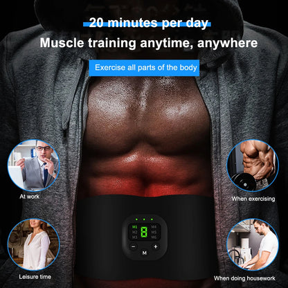 Slimming Belt Belly Weight Loss Abdominal Exercises Exercise Massager Body Shaping 19 Modes Rechargeable Gym Fitness Equiment