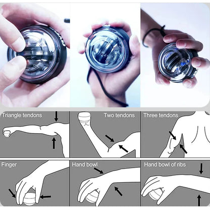 Gyroball Powerball Forearm Exerciser Muscle Fitness Equipment Gyroscope Power Ball Gyro Wrist Booster Trainer Hand Exercise