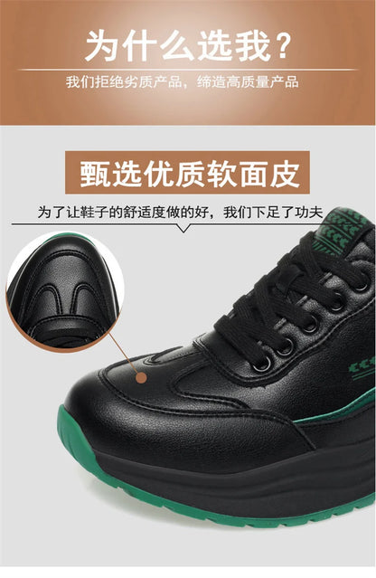 Platform Sports Shoe for Women Autumn 2024 Height Increase Casual Shoes Lace Up Tennis Shoe Water Proof Anti-slip Comfort