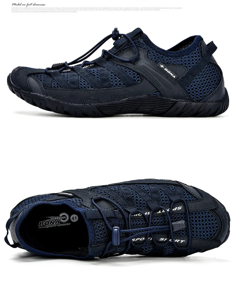BONA 2023 New Popular Style Men Running Shoes Lace Up Athletic Shoes Outdoor Walkng jogging Sneakers Comfortable Mesh shoes