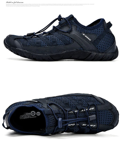 BONA 2023 New Popular Style Men Running Shoes Lace Up Athletic Shoes Outdoor Walkng jogging Sneakers Comfortable Mesh shoes