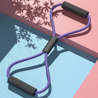 Gym 8 Word Elastic Band Chest Developer Rubber Expander Rope Sports Workout Resistance Bands Fitness Equipment Yoga Training