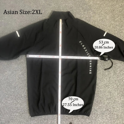 2025 Men’s White Running Jacket – Hooded Zip-Up