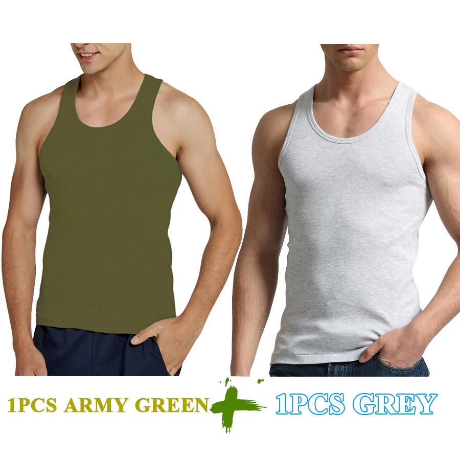 Men’s Cotton Tank Top – Sleeveless Gym Vest
