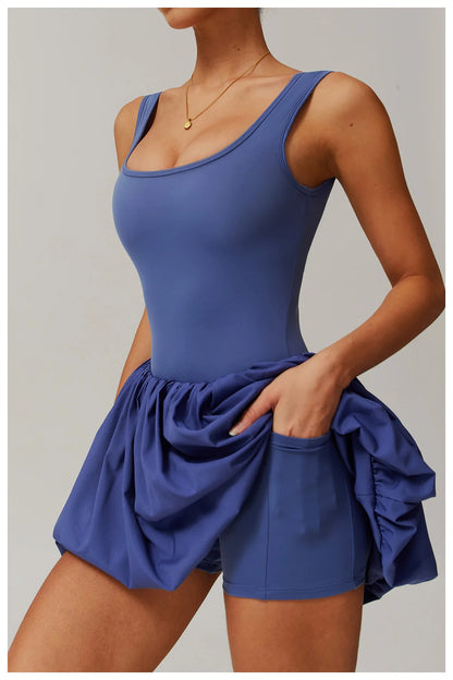 2024 New Women Yoga Jumpsuit Set Sexy Anti Glare One-Piece Jumpsuit Dance Ballet Sports Dress Gym Push up Running Tennis Sports