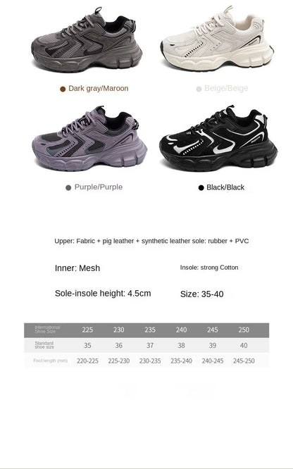 Oulylan Leisure Summer Women Chunky Sneaker Retro Lightweight Mesh Breathable Sports Shoes Ladies Fashion Daily Comfort Footwear