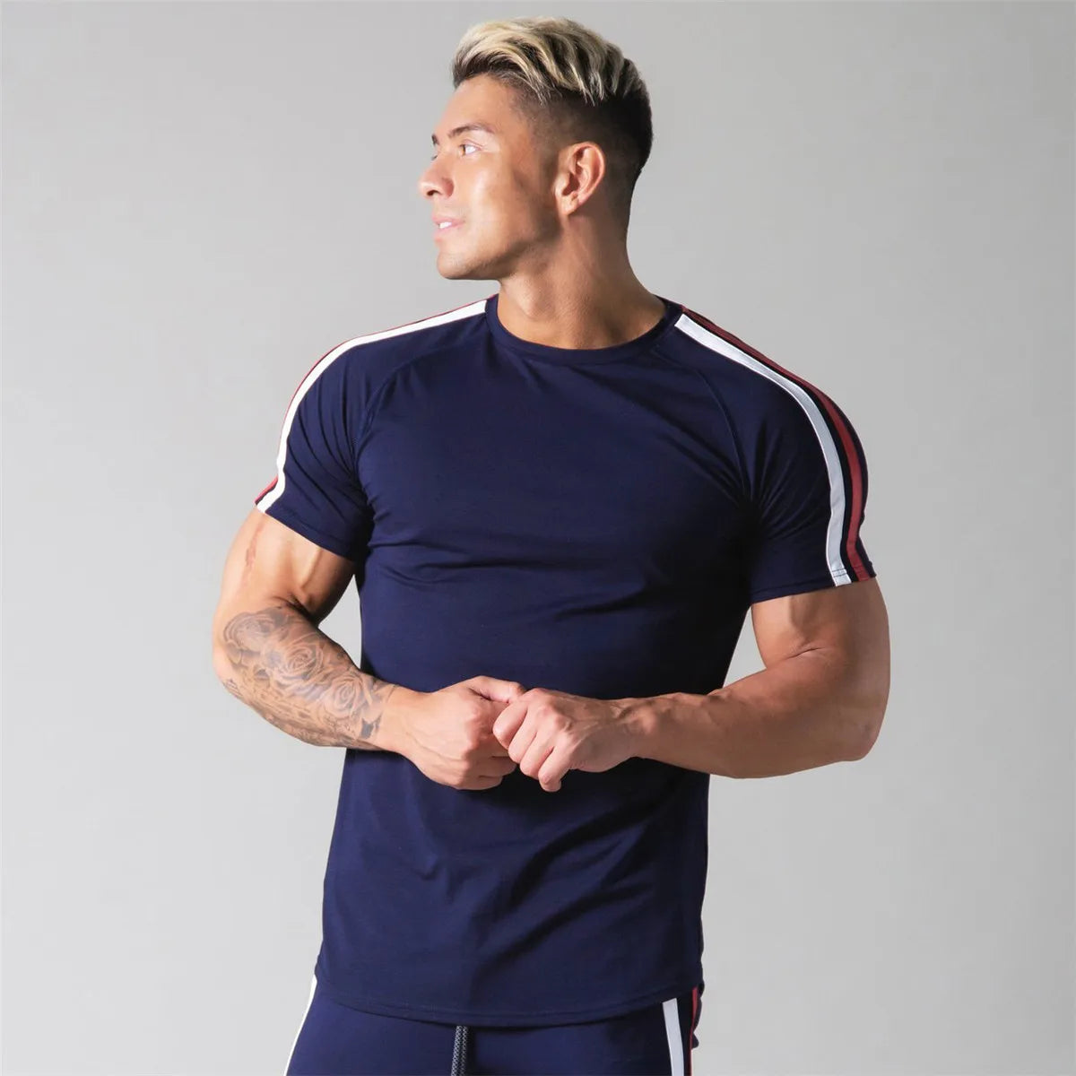 Red Men’s Gym T-Shirt – Short Sleeve, Cotton