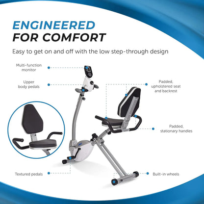 Exercise Bike with Arm Workout - Fitness Bike with Smart Workout App - Recumbent Exercise Bike