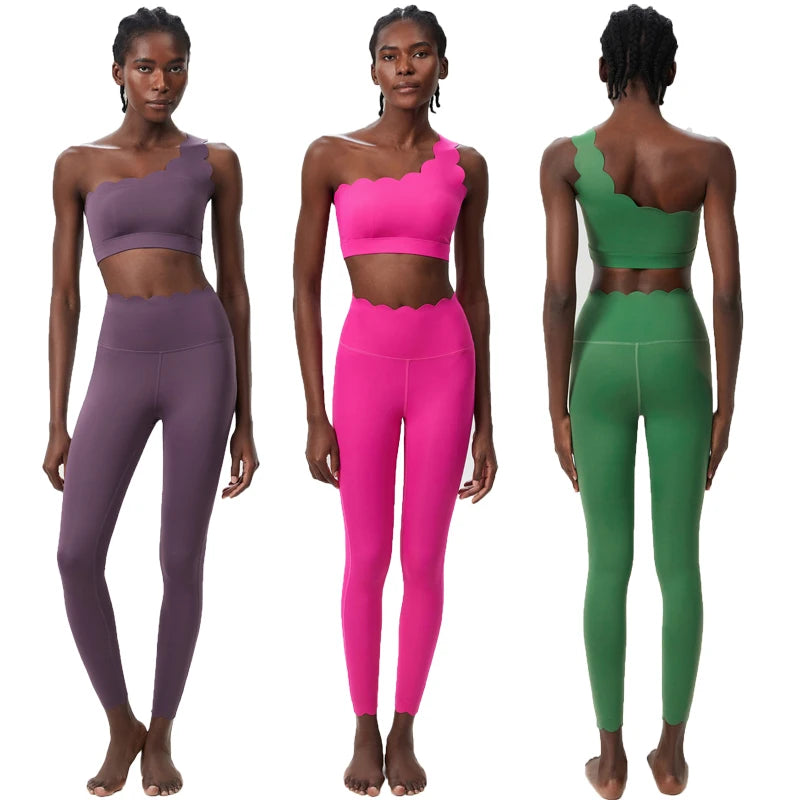 Women Two Pieces Fitness Yoga Set Buttery Soft Running Gym Suit Breathable Quick Dry Sportswear Female Strwetchy Workout Clothes