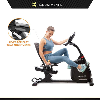 Fitness Recumbent Magnetic Exercise Bike with 15 Workout Programs