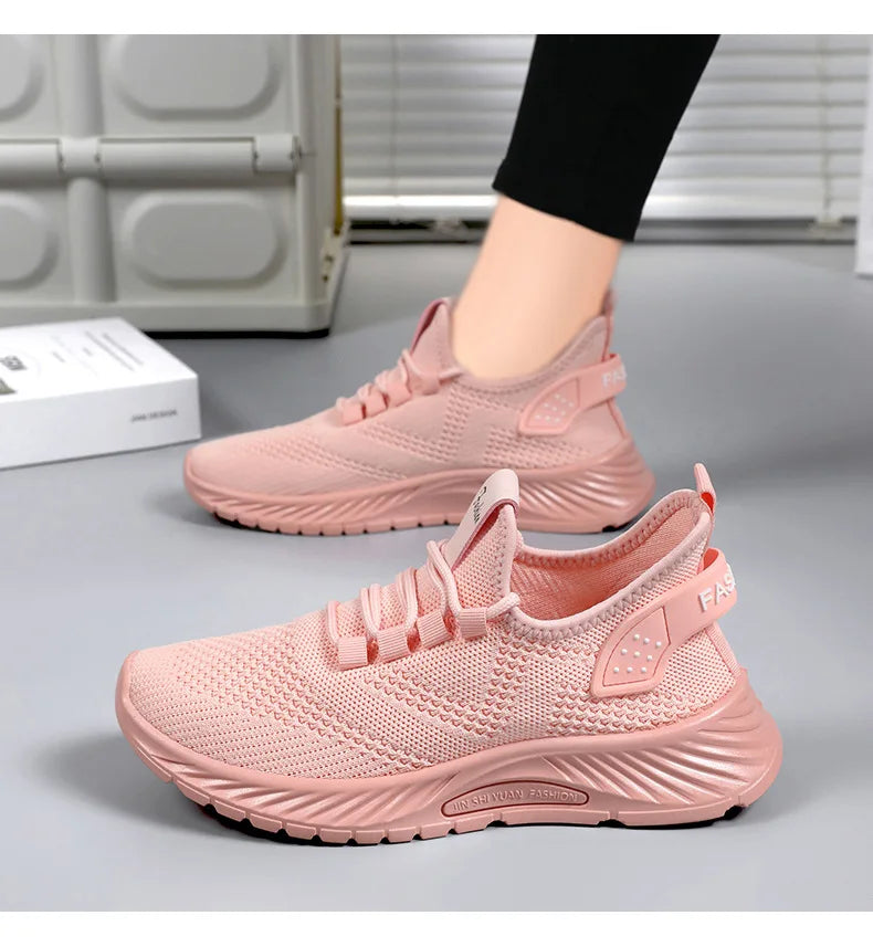2025 Women's Shoes Summer Women's Shoes Flying woven casual shoes Comfortable breathable women's sneakers