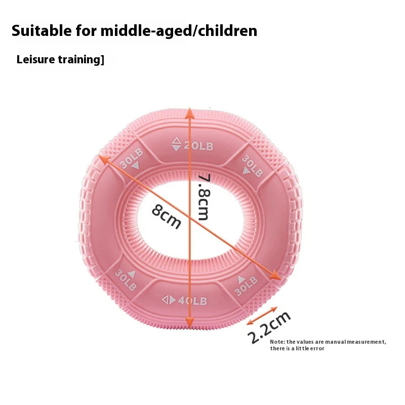 Octagonal Grip Ring 3-Level Resistance Silicone Hand Exerciser for Arm Strength Training Home Gym Fitness Equipment
