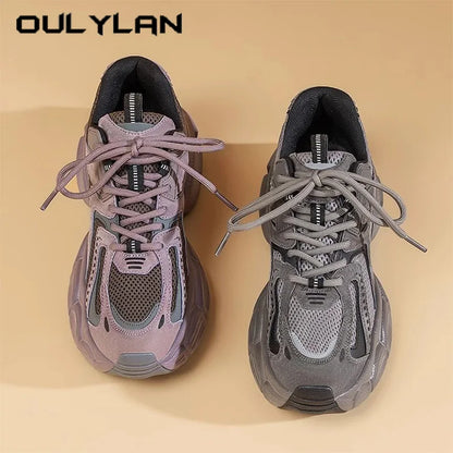 Oulylan Leisure Summer Women Chunky Sneaker Retro Lightweight Mesh Breathable Sports Shoes Ladies Fashion Daily Comfort Footwear