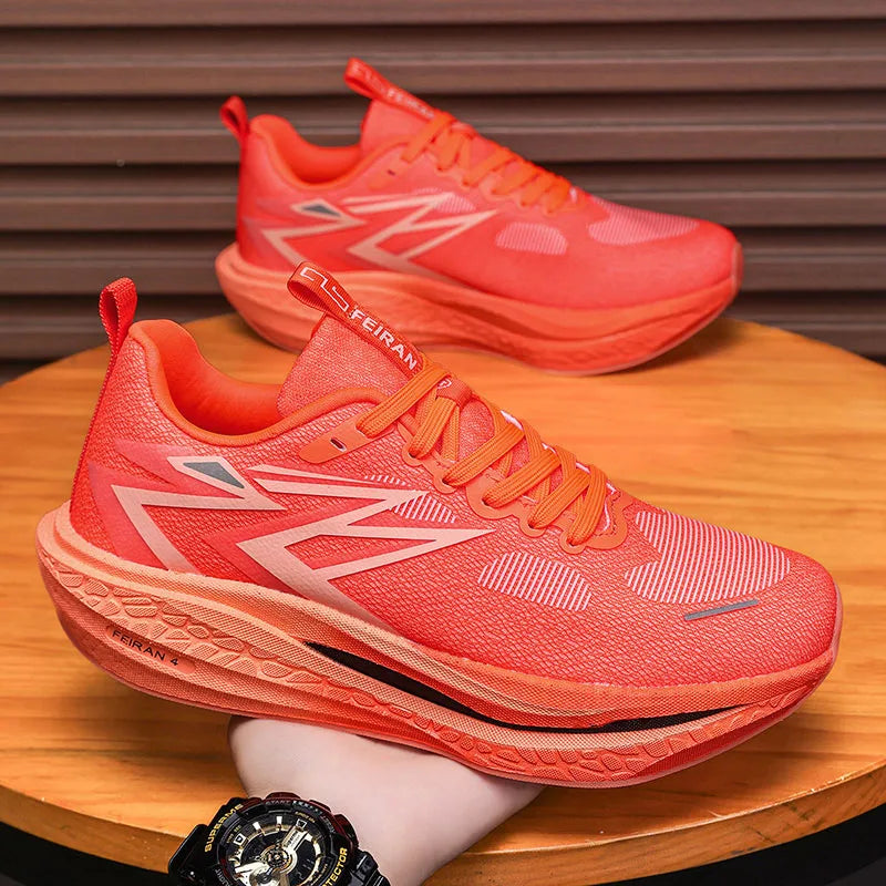 Men's and women's full-length carbon board racing shoes, summer youth running ultra light shock-absorbing sports shoes