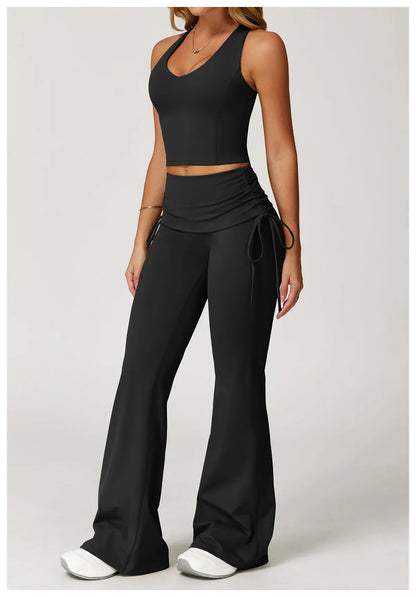 Women Tracksuit Gym Sports Suits 2 Pieces Yoga Set Fitness Vest Top Push Up Workout Clothes Female Athletic Leggings Sportswear