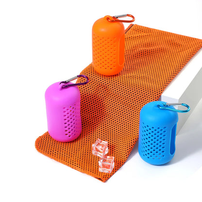 Sport Quick Drying Cooling Towel Portable Silicone Wrapped Cold Towel Microfiber Towels Beach Accessories Towel Sport Fitness