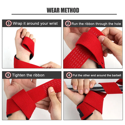 Weightlifting Straps Gym Barbell Dumbbell Workout Lifting Hand Grips Band Crossfit Fitness Equipment Wrist Wrap Lift Training