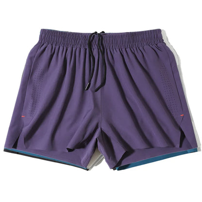 Men Sports Shorts Outdoor Zipper Pocket Joggers Running Shorts Mesh Quick Dry Training Fitness Five Pants Breathable Gym Shorts