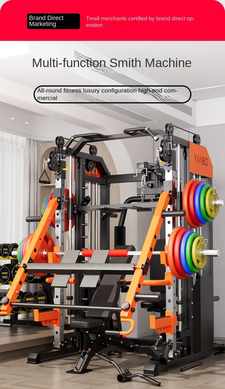 Longmen Frame Equipment, Home Smith Machine, Squat Bench, Multi-functional Fitness Equipment, Comprehensive Training Device