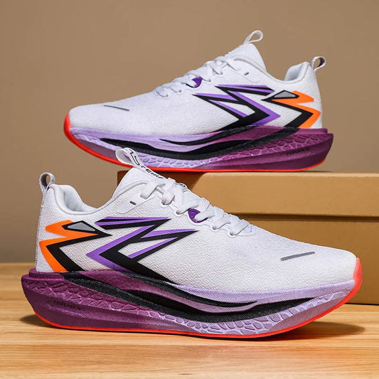 Men's and women's full-length carbon board racing shoes, summer youth running ultra light shock-absorbing sports shoes