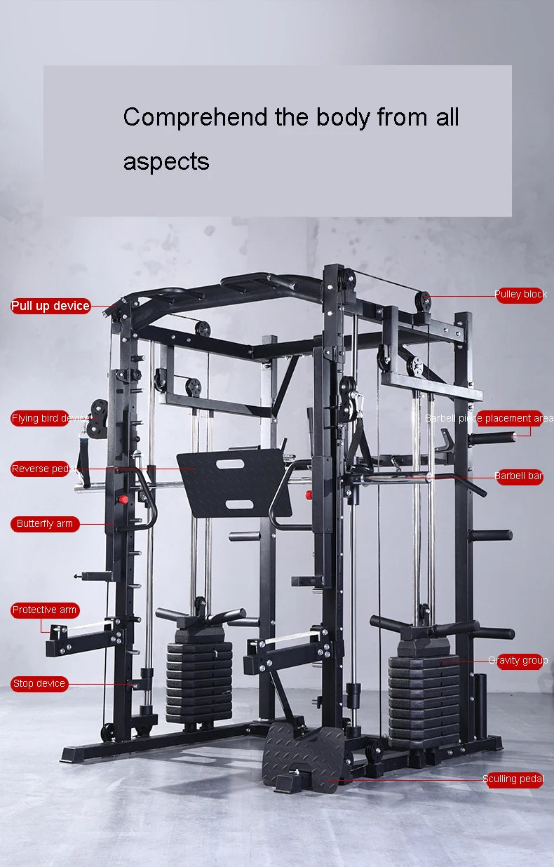 Smith Machine Comprehensive Training , Commercial Fitness Equipment, Squat and Push, Multi-functional Integrated Gantry