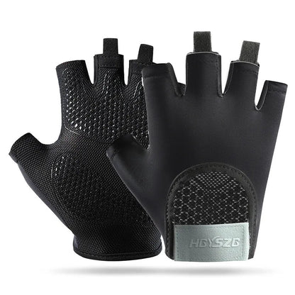 Summer Fitness Gloves Silicone Palm Shock Absorbing Half Finger Colorful Gym Gloves for Men Women Sun Protection Ice Silk Gloves