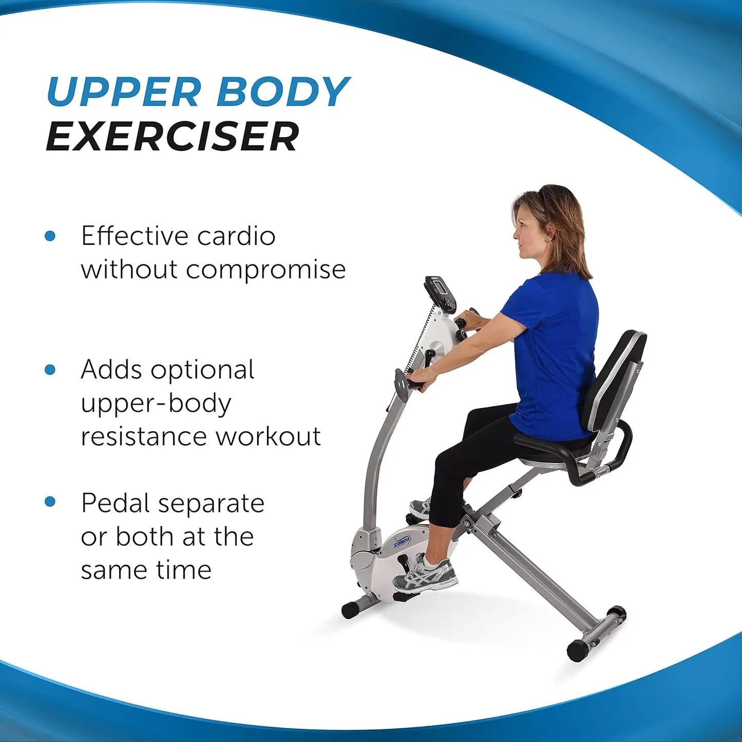 Exercise Bike with Arm Workout - Fitness Bike with Smart Workout App - Recumbent Exercise Bike