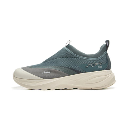 Li-Ning Men SOFT GO 2 Walking Shoes COMFOAM Slip-on Soft Thick Heel LiNing Comfortable Wearable Sports Casual Shoes AGLV005
