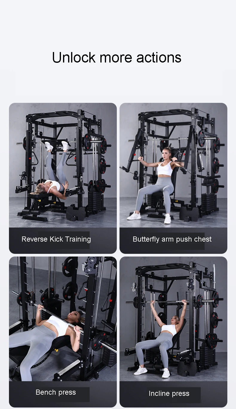 Smith Machine Comprehensive Training , Commercial Fitness Equipment, Squat and Push, Multi-functional Integrated Gantry