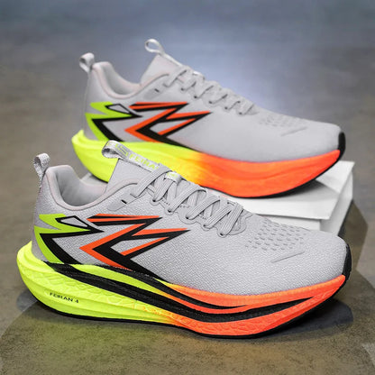 Men's and women's full-length carbon board racing shoes, summer youth running ultra light shock-absorbing sports shoes