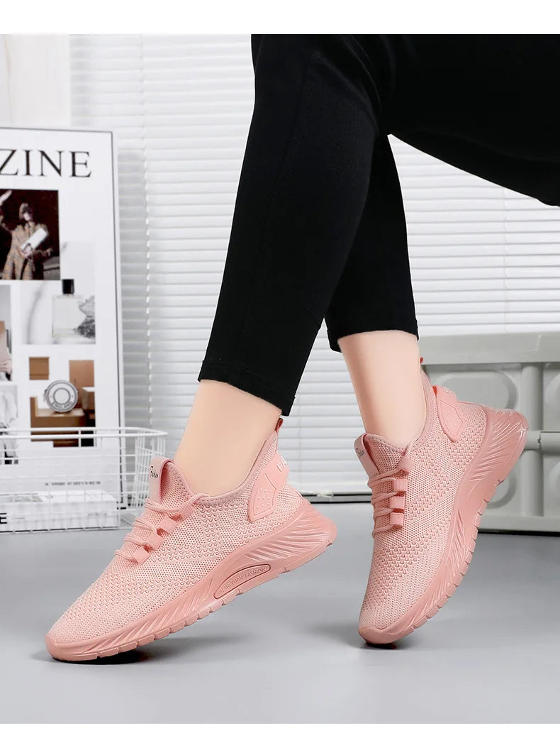 2025 Women's Shoes Summer Women's Shoes Flying woven casual shoes Comfortable breathable women's sneakers