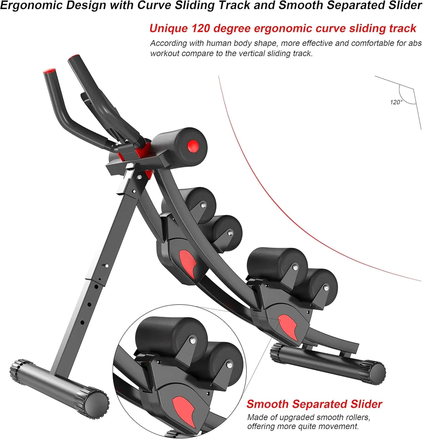 Ab Machine Whole Body Workout for Home Gym,Foldable Abdominal Exercise Fitness Equipment for Women