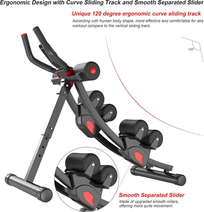 Ab Machine Whole Body Workout for Home Gym,Foldable Abdominal Exercise Fitness Equipment for Women