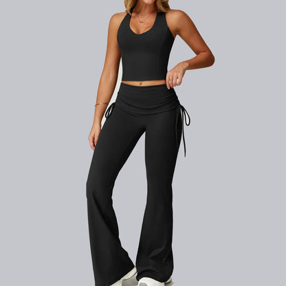 Women Tracksuit Gym Sports Suits 2 Pieces Yoga Set Fitness Vest Top Push Up Workout Clothes Female Athletic Leggings Sportswear