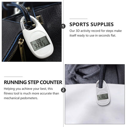 Pedometer Running Step Counter Clip Keychain for Accurate Fitness Tracking Full Screen Display Random Color Senior