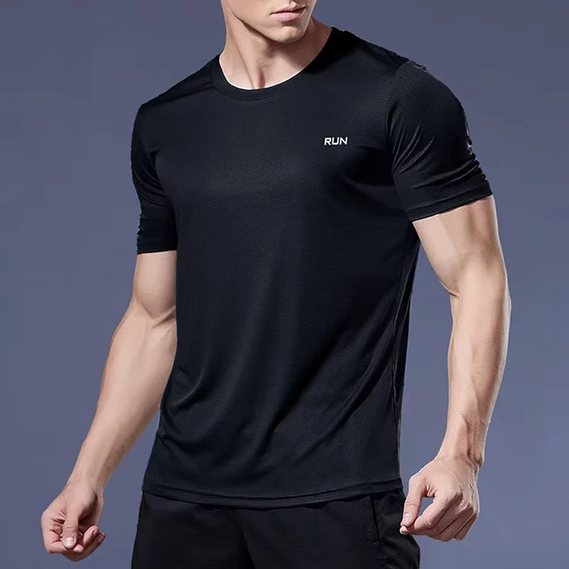 New Summer Men‘s Running Shirts Sport Gym Tees Training Jersey Short Sleeve T-Shirt Quick Dry Compression Sportwear T Shirt Man