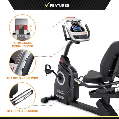 Fitness Recumbent Magnetic Exercise Bike with 15 Workout Programs