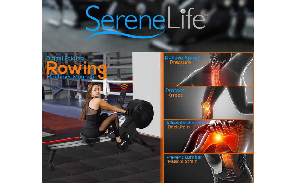 Smart Rowing Machine-Home Rowing Machine with Smartphone Fitness Monitoring App-Row Machine for Gym or Home Use-Rowin