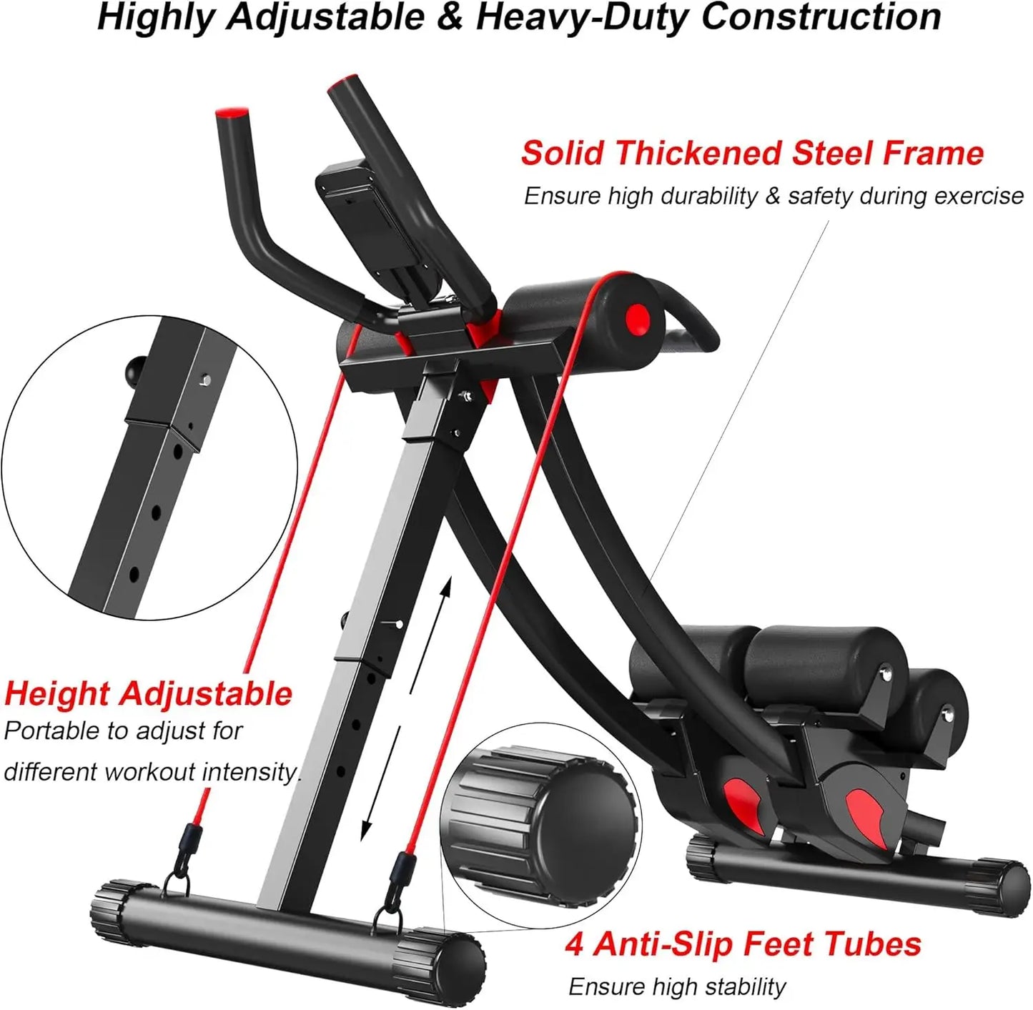 Ab Machine Whole Body Workout for Home Gym,Foldable Abdominal Exercise Fitness Equipment for Women