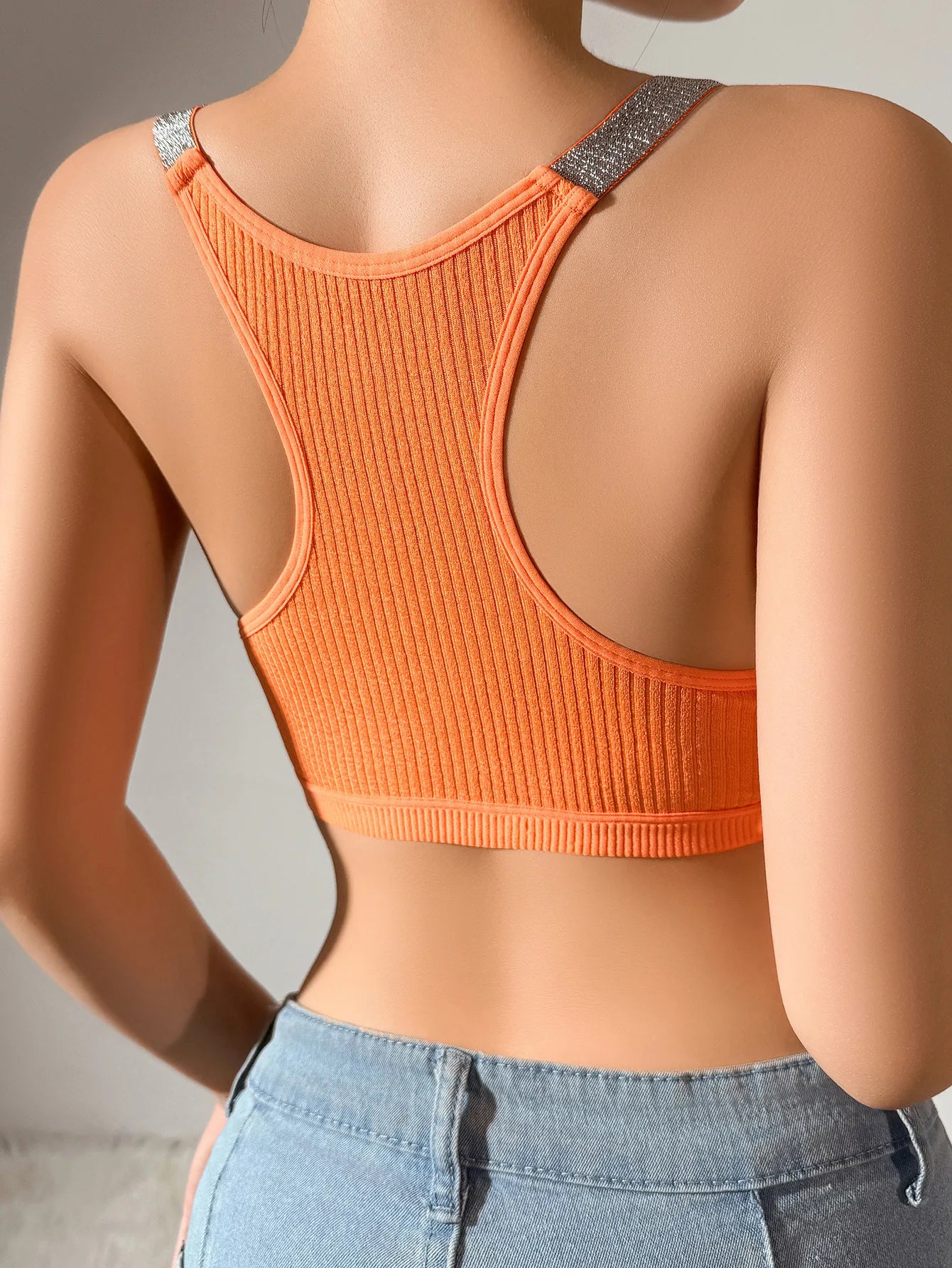 Women's Nylon Knit Bra Camisole | Lingerie Crop Top Bralette Strappy Halter Outerwear-Sexy Fitted Short Tops & Underwear