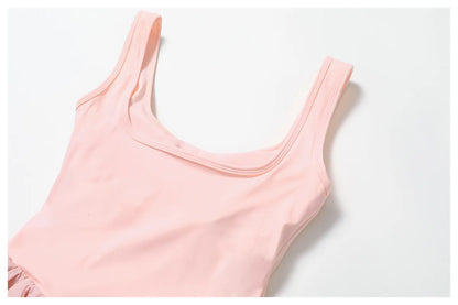 2024 New Women Yoga Jumpsuit Set Sexy Anti Glare One-Piece Jumpsuit Dance Ballet Sports Dress Gym Push up Running Tennis Sports
