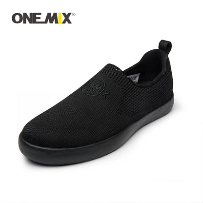 ONEMIX 2024 Women Sneakers Breathable Mesh Men's Street Footwear Lightweight Office Slip-On Sneaker For Outdoor Walking Shoes