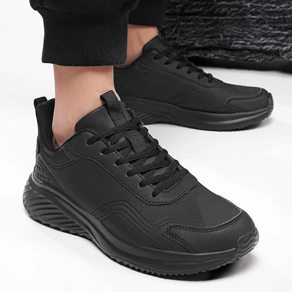 Leather Cushioned Sports Shoes For Men's Lightweight Casual Running Shoes For Autumn And Winter Men's Shoes Versatile And Trendy