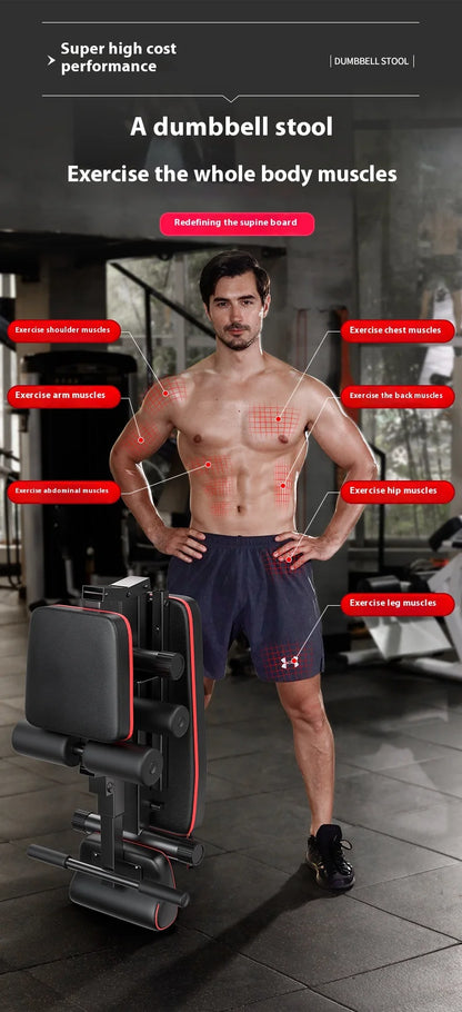Dumbbell stool multifunctional six in one foldable home bird bench, bench, exercise chair, supine board fitness device