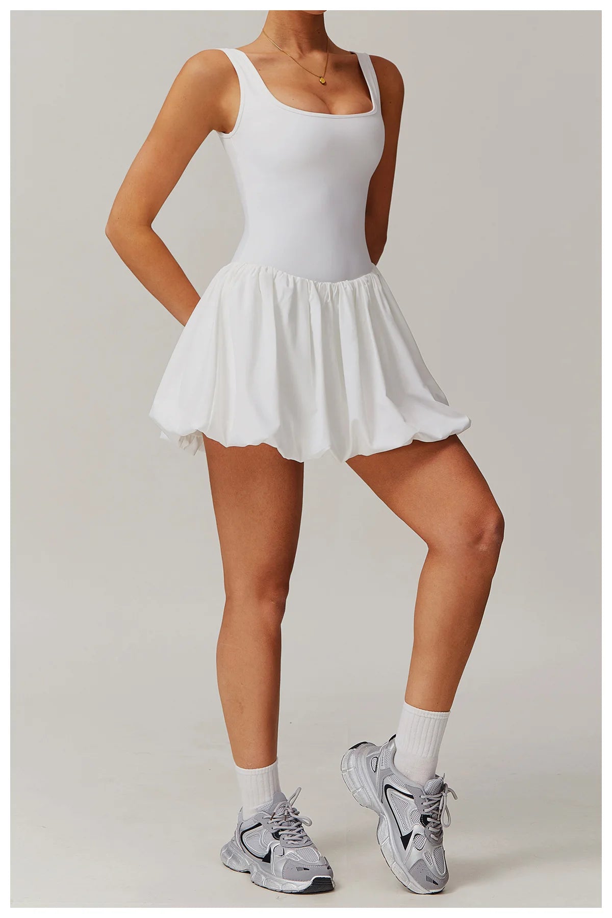 2024 New Women Yoga Jumpsuit Set Sexy Anti Glare One-Piece Jumpsuit Dance Ballet Sports Dress Gym Push up Running Tennis Sports