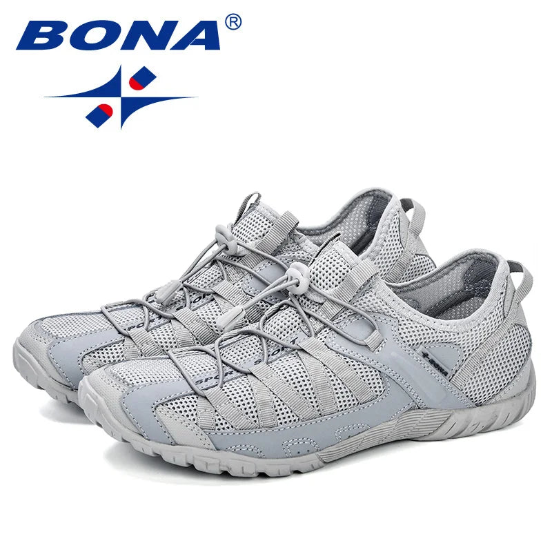 BONA 2023 New Popular Style Men Running Shoes Lace Up Athletic Shoes Outdoor Walkng jogging Sneakers Comfortable Mesh shoes