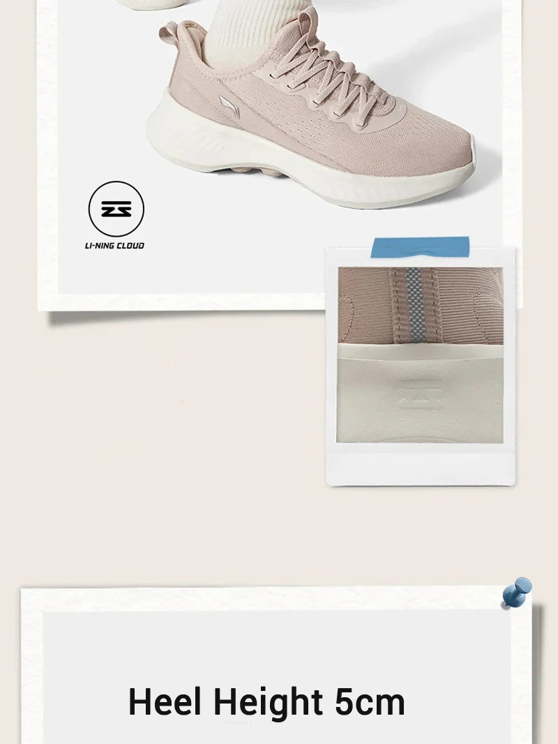 Li-Ning Women SOFT ESSENTIAL V2 Slip-on Casual Walking Shoes Cushion Flexible LiNing Comfortable Sports Sneakers AGLV022