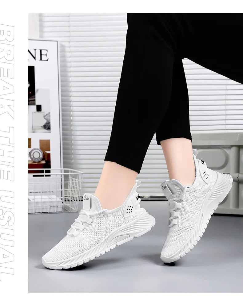 2025 Women's Shoes Summer Women's Shoes Flying woven casual shoes Comfortable breathable women's sneakers